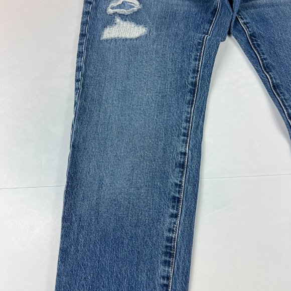 Abercrombie Fitch Jean Men 29x28* Langdon Skinny Blue Distressed Denim Tag 28x30 - Picture 4 of 16